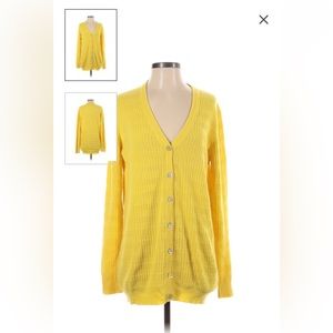 Barney’s New York yellow cashmere cardigan. Size Large